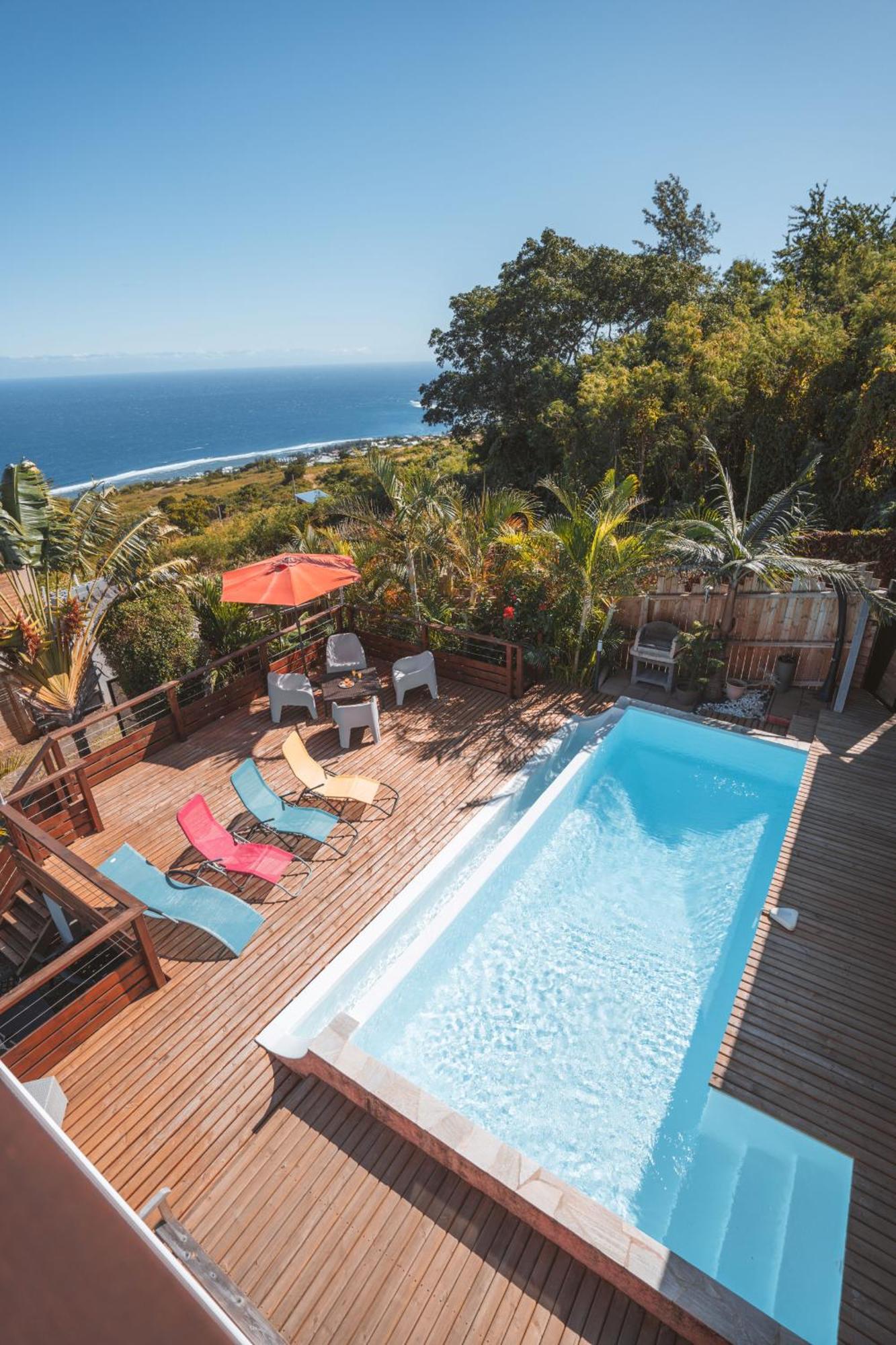 סן-לו Villa Sunset St Leu, Avec Sa Vue Plongeante Sur La Mer מראה חיצוני תמונה