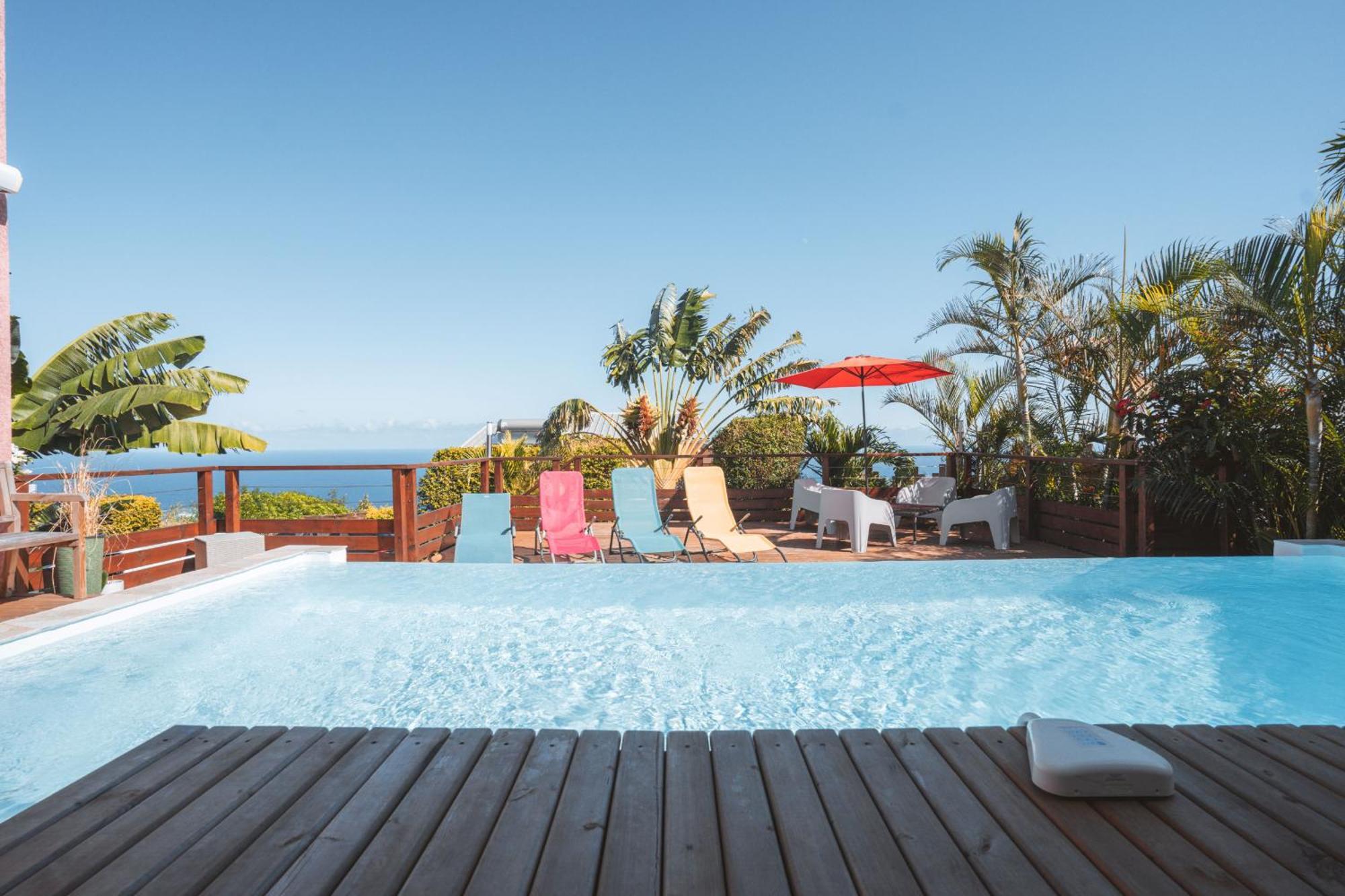 סן-לו Villa Sunset St Leu, Avec Sa Vue Plongeante Sur La Mer מראה חיצוני תמונה